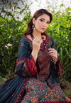ASIM JOFA-3PC UNSTITCH DHANAK EMBROIDERED SHIRT WITH DHANAK EMBROIDERED SHAWL AND TROUSER - 677