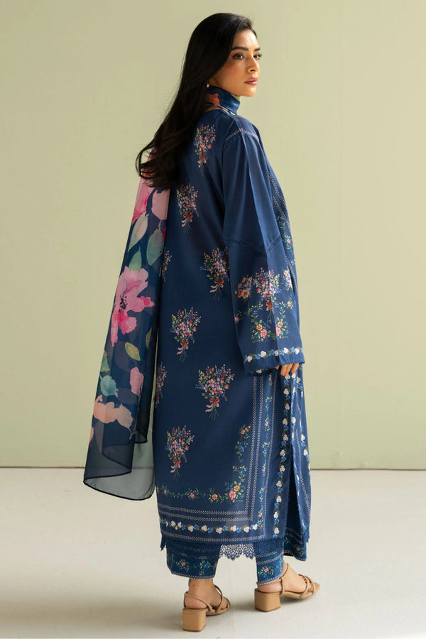 3 Piece Digital Printed Lawn Shirt Trouser and Dupatta BQ 421