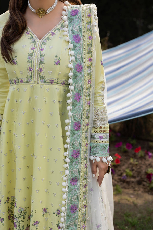 ANEELAS 3PC LAWN EMBROIDERED SHIRT WITH NET EMBROIDERED DUPATTA AND TROUSER728