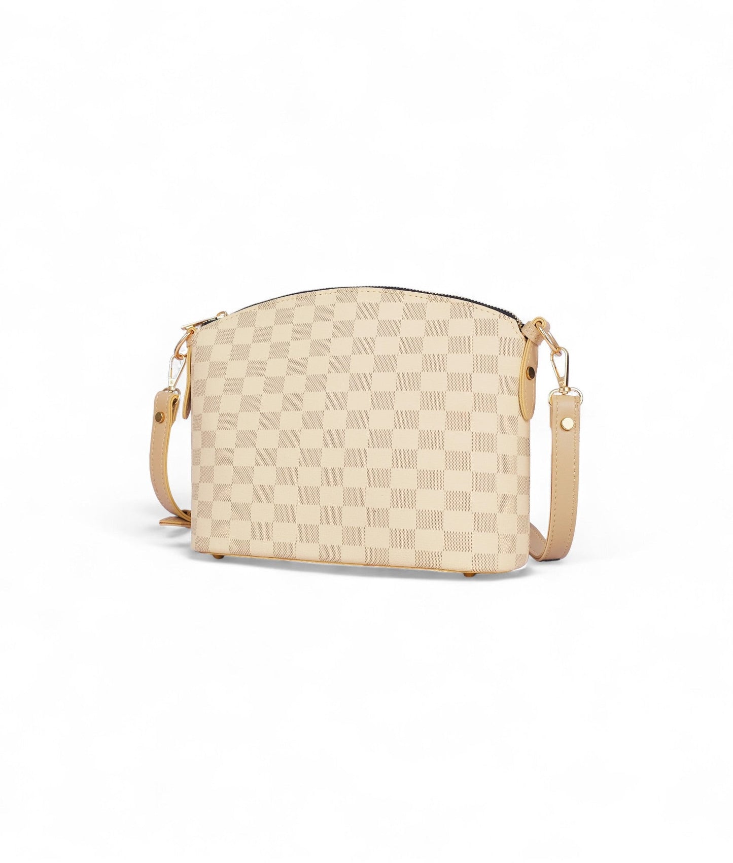 Off-white Checkered Tote Bag with pouch C-154