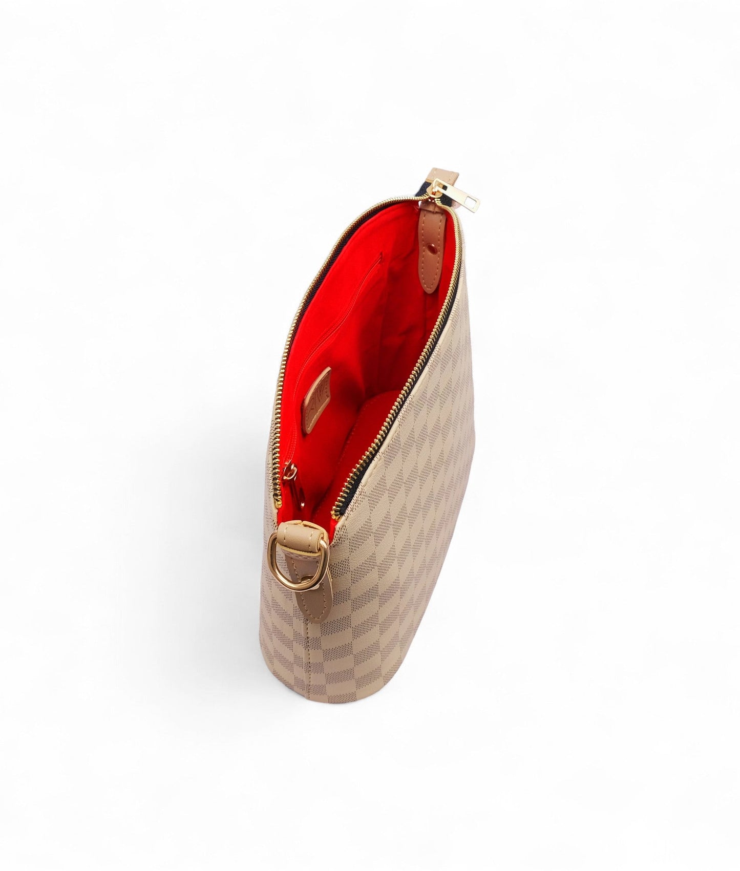 Off-white Checkered Tote Bag with pouch C-154