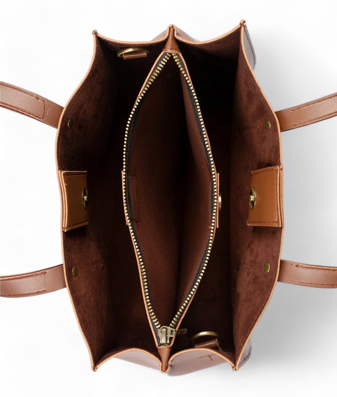 Brown Multi Compartment Satchel Bag C-129