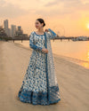 FAIZA SAQLAIN3PC LAWN EMBROIDERED SHIRT WITH NET EMBROIDERED DUPATTA AND TROUSER -718
