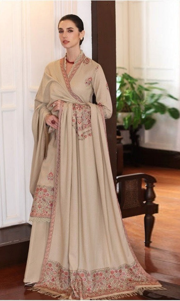Dhanak 3PC Embroidered With Dhanak Shawl Embroidered-242