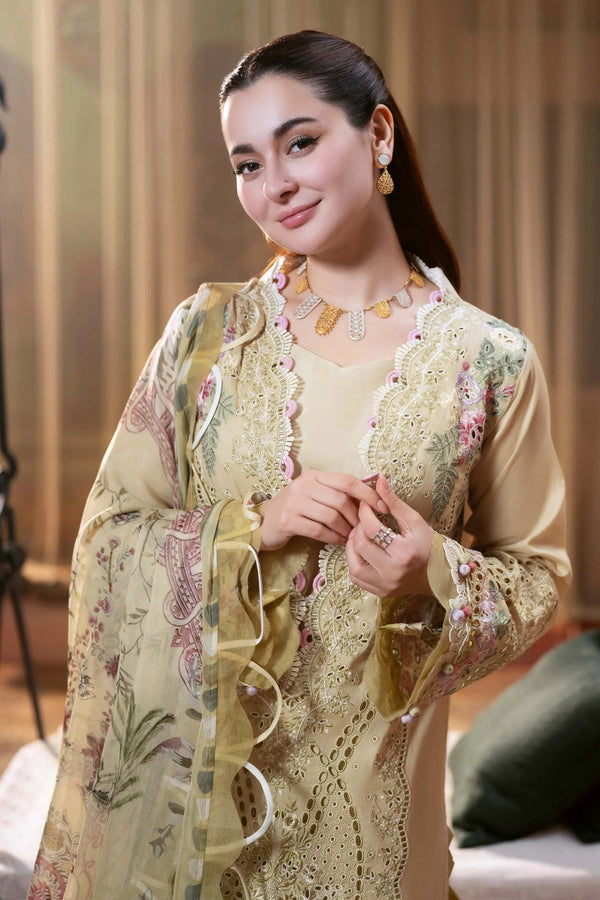 JADE DHANAK UNSTITCH-3PC Embroidered Shirt with Digital Printed WOOL SHAL-523W