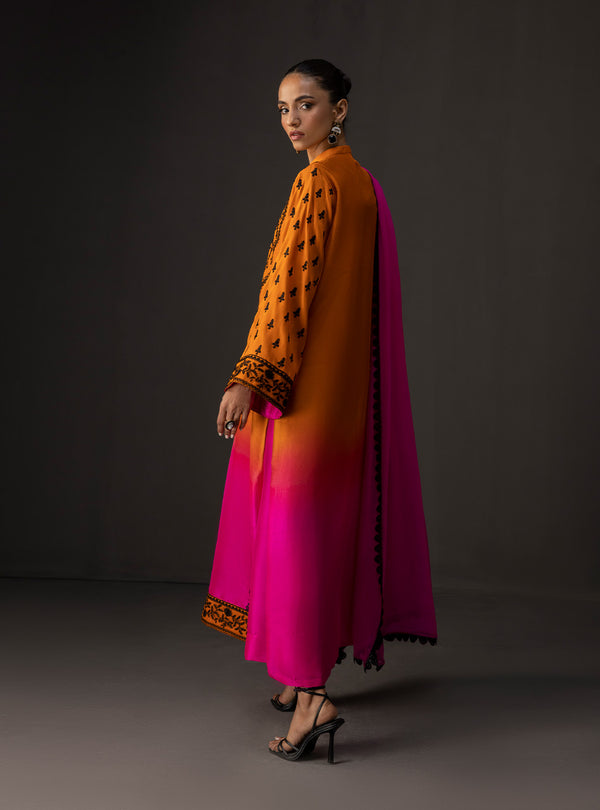 Zainab Chottani - 3 Piece Unstitched Embroidered and Printed SIlk Suit 228