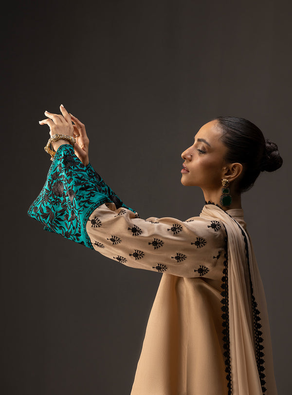 Zainab Chottani - 3 Piece Unstitched Embroidered and Printed SIlk Suit 229