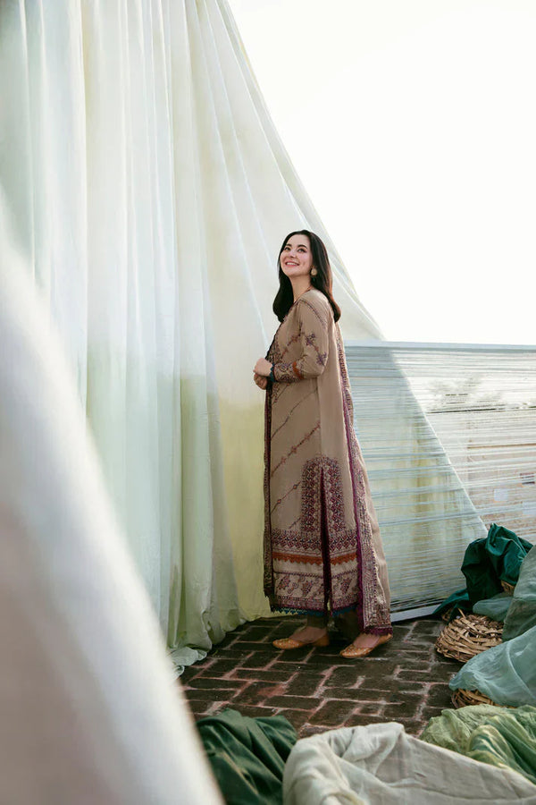 FLORENT-3PC DHANAK EMBROIDERED UNSTICHED SUIT 258