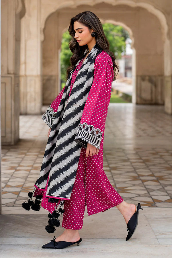 3 Piece Digital Printed Lawn Shirt Trouser with Lawn Dupatta BQ 411