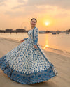 FAIZA SAQLAIN3PC LAWN EMBROIDERED SHIRT WITH NET EMBROIDERED DUPATTA AND TROUSER -718