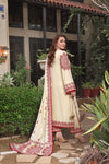ASIM JOFA-3PC UNSTITCH DHANAK EMBROIDERED SHIRT WITH EMBROIDERED SHAWL & TROUSER- 672