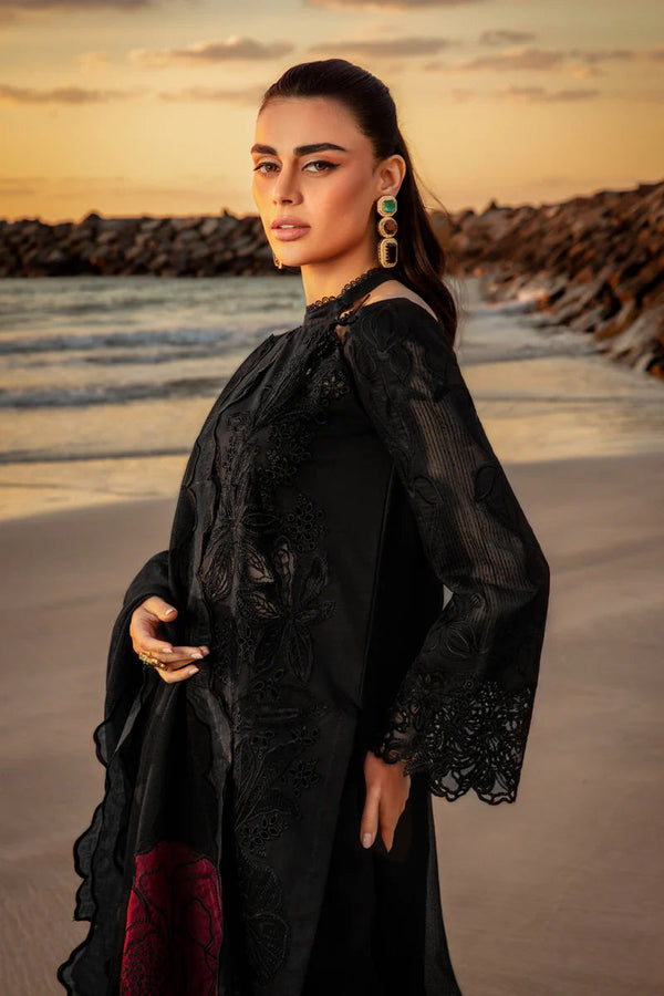 3 Pc Embroidered Lawn Shirt with Embroidered Organza Dupatta With Patches KH 2640