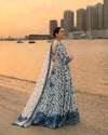 FAIZA SAQLAIN3PC LAWN EMBROIDERED SHIRT WITH NET EMBROIDERED DUPATTA AND TROUSER -718