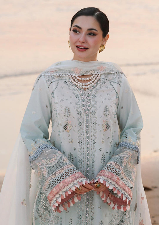 Lawn-3PC Embroidered Shirt With Khadi Net Embroidered Dupatta-722
