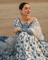 FAIZA SAQLAIN3PC LAWN EMBROIDERED SHIRT WITH NET EMBROIDERED DUPATTA AND TROUSER -718