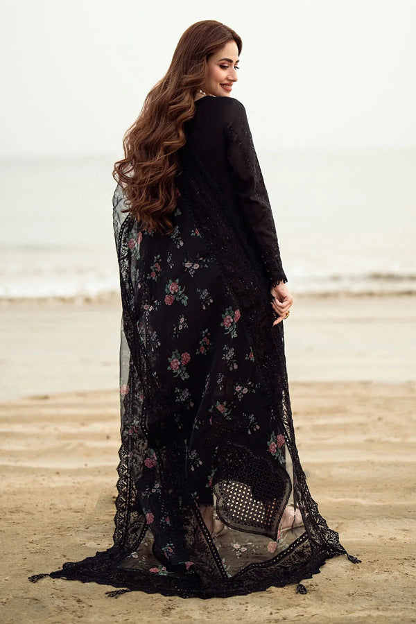 3PC LAWN EMBROIDERED SHIRT WITH COTTON NET PRINTED EMBROIDERED DUPATTA AND TROUSER -520 L