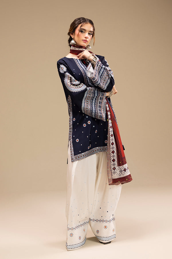 JAZMIN - UNSTITCHED 3PC DHANAK EMBROIDERED SUIT 241