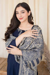 3 Piece Embroidered Shirt with Printed Wool Shawl MB-830