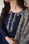 3 Piece Embroidered Shirt with Printed Wool Shawl MB-830