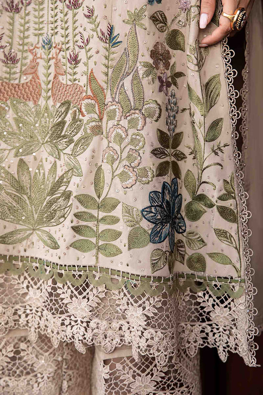 Dhanak-3PC Unstitch Embroidered Shirt with Digital Printed Wool Shawl -669