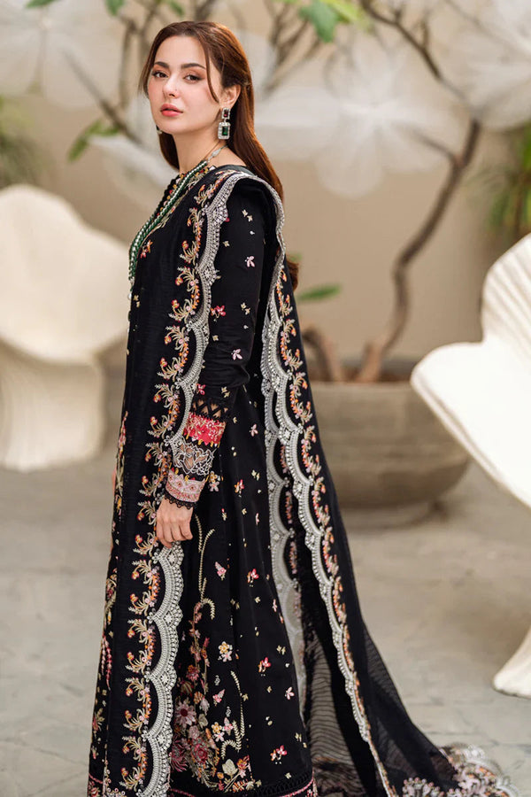 3Pc Embroidered Dhanak Shirt with Embroidered Chiffon Dupatta QL 2655
