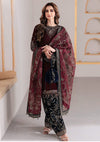 3-PC Unstitch Embroidered Velvet Shirt and Trouser with Embroidered Organza Dupatta BQ-1010
