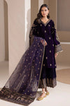 3 Piece Embroidered Velvet Shirt and Velvet Trouser AJ-1005