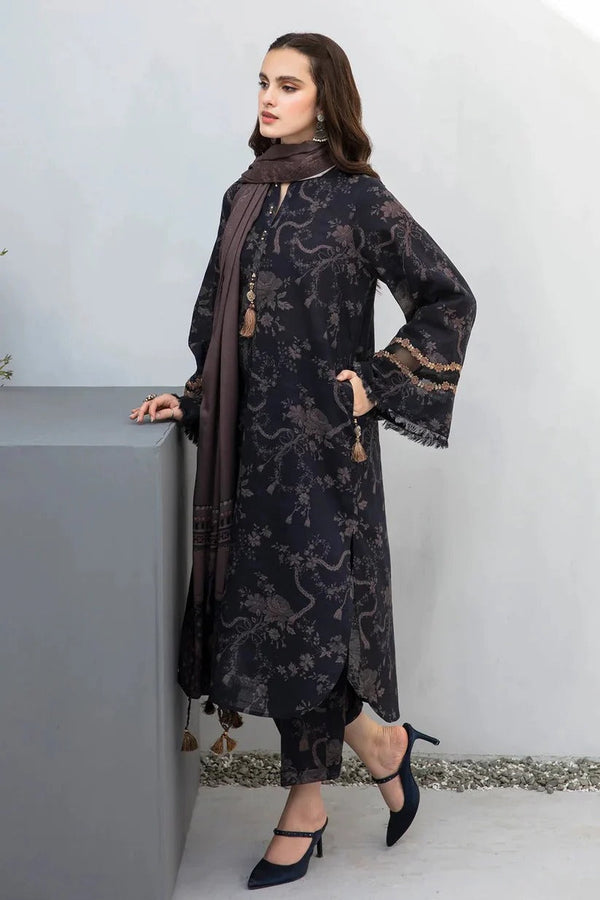 3 Piece Digital Printed Khaddar Shirt and Khaddar Dupatta BK-176