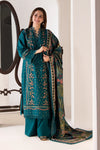 3-Piece Unstitch Embroidered Dhanak Shirt with Printed Wool Shawl SN-61