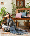 3PC-Printed Lawn Shirt With Voile Printed Chiffon Dupatta-1542