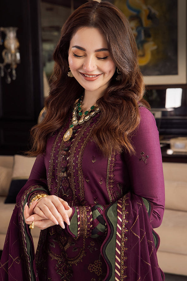 LAWN 3PC Embroidered Shirt With Chiffon Embroidered Dupatta-668