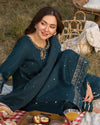 Dhanak-3PC Unstitch Embroidered Shirt with Organza Embroidered Dupatta- 110