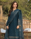 Dhanak-3PC Unstitch Embroidered Shirt with Organza Embroidered Dupatta- 110