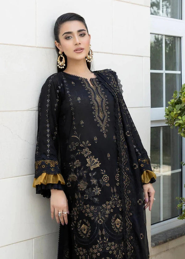 3 Pc Embroidered Lawn Shirt with Embroidered Organza Dupatta BA 06