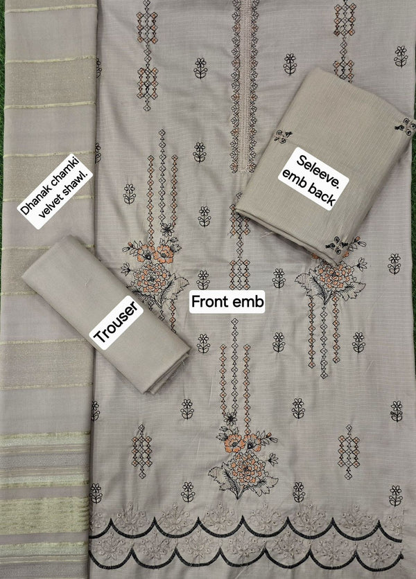 Dhanak 3pc Unstitch Article- 282