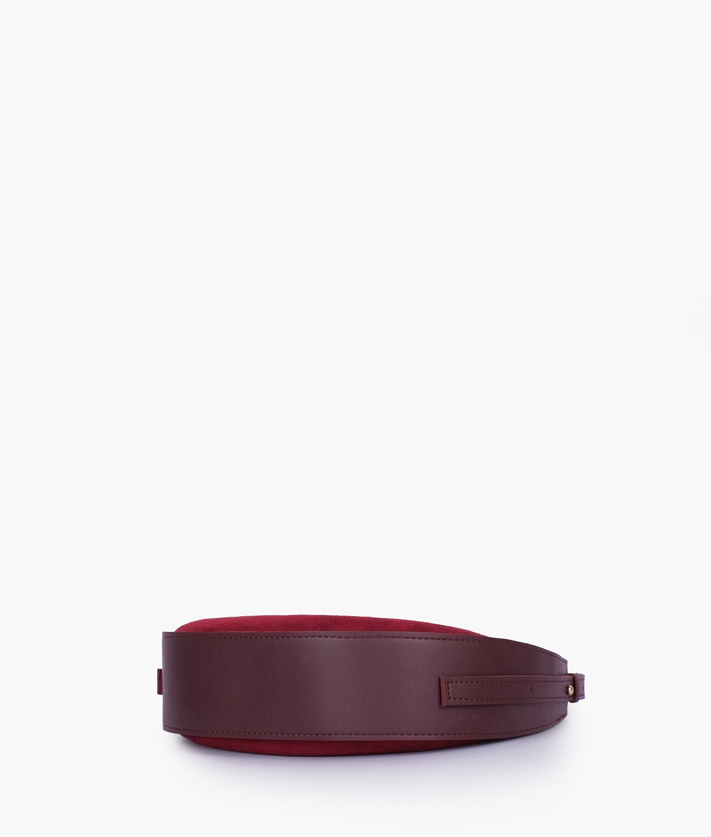 Burgundy Suede Moon Hobo Bag