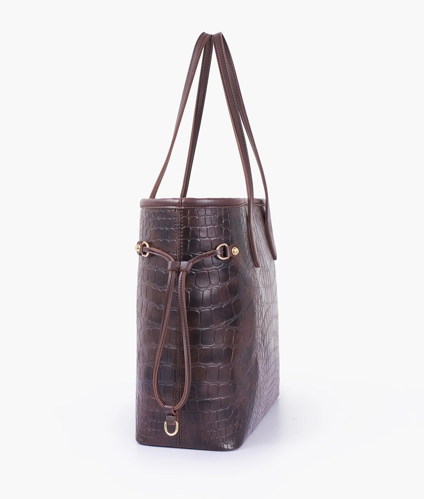 Dark Brown Croc Neverfull Tote Bag C-142