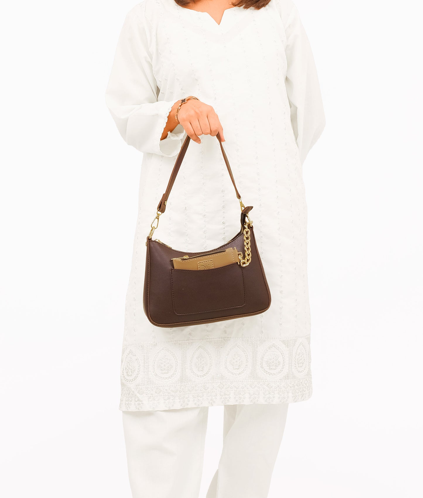 Dark Brown Hobo Evening Bag