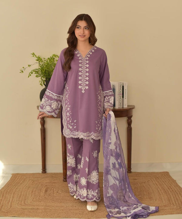 Summer Unstitch 3Piece Lawn Embroidered Suit-730