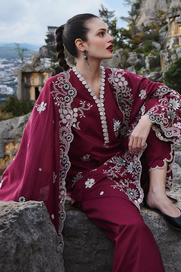 IMAGE-3PC LAWN EMBROIDERED SHIRT WITH MONARK EMBROIDERED DUAPATTA AND TROUSER-ADR-3715