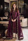 Asim Jofa Unstitch Dhanak-3PC Embroidered With Chiffon Embroidered Dupatta-668