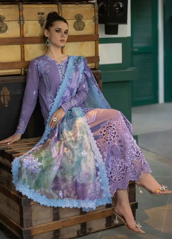 3 Piece Embroidered Lawn Shirt with Printed Cotton Net Dupatta OR 86