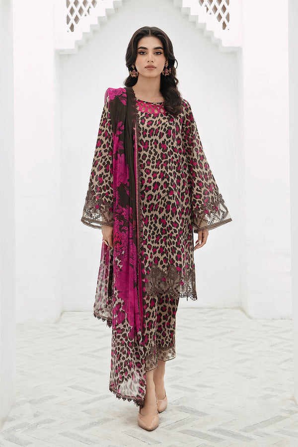3 Piece Digital Printed Lawn Shirt Trouser and Dupatta CR 78