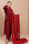 3 Piece Embroidered Dhanak Shirt WithPrinted Wool Shawl RS-705