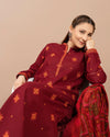 3 Piece Embroidered Dhanak Shirt WithPrinted Wool Shawl RS-705