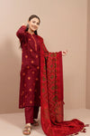 3 Piece Embroidered Dhanak Shirt WithPrinted Wool Shawl RS-705