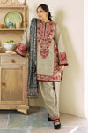3-Piece Unstitched Heavy Embroidered Dhanak Suit ( Fine Printed Wool Shawl) ZS-57