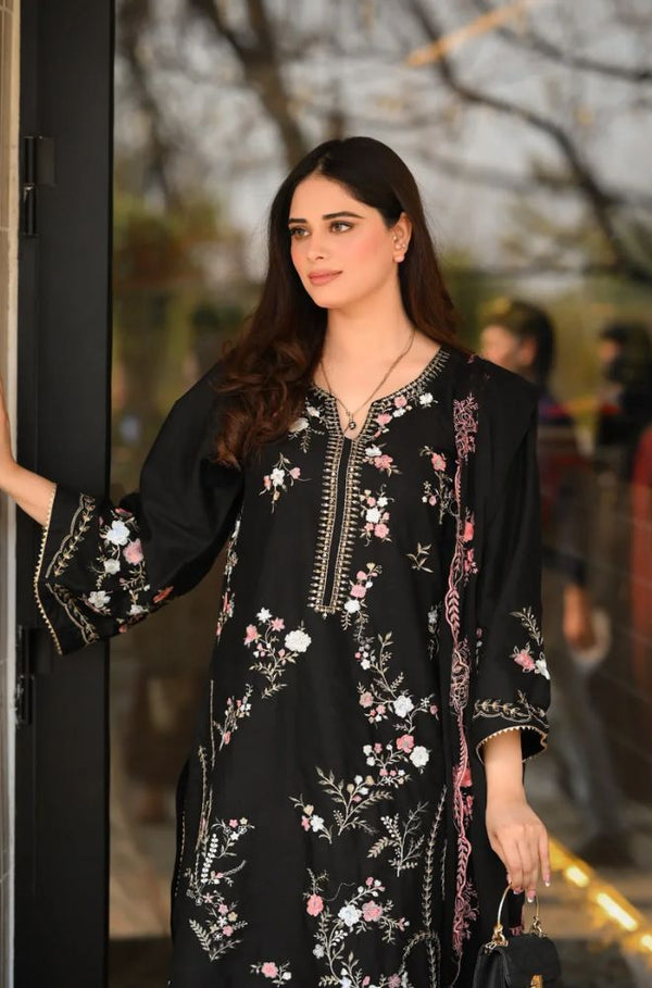 Summer Unstitch 3Piece Lawn Embroidered Suit-729