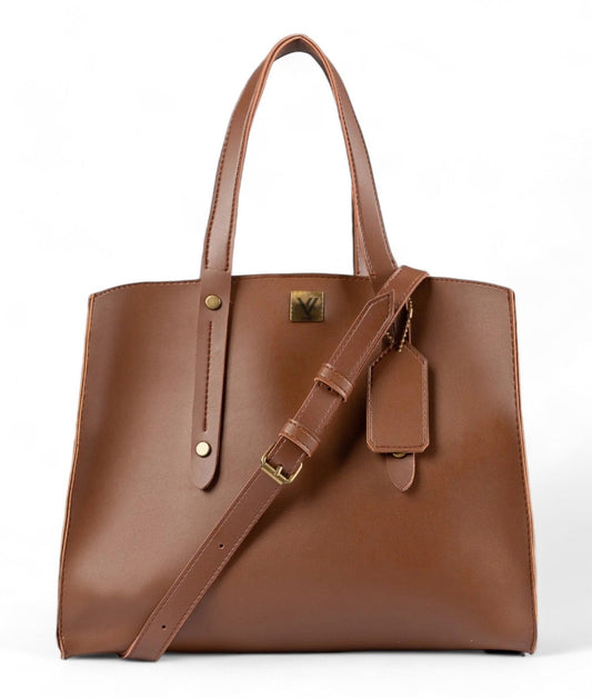 Brown Multi Compartment Satchel Bag C-129