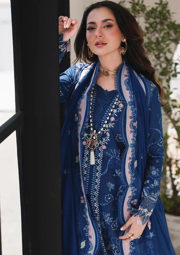 QALAMKAR PREMIUM EMBROIDERED LUXURY LAWN | UNSTITCHED 3-PIECE SUIT - 713